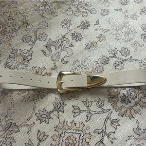B-Low the Belt Jordana Mini Leather Belt Cream w/gold buckle